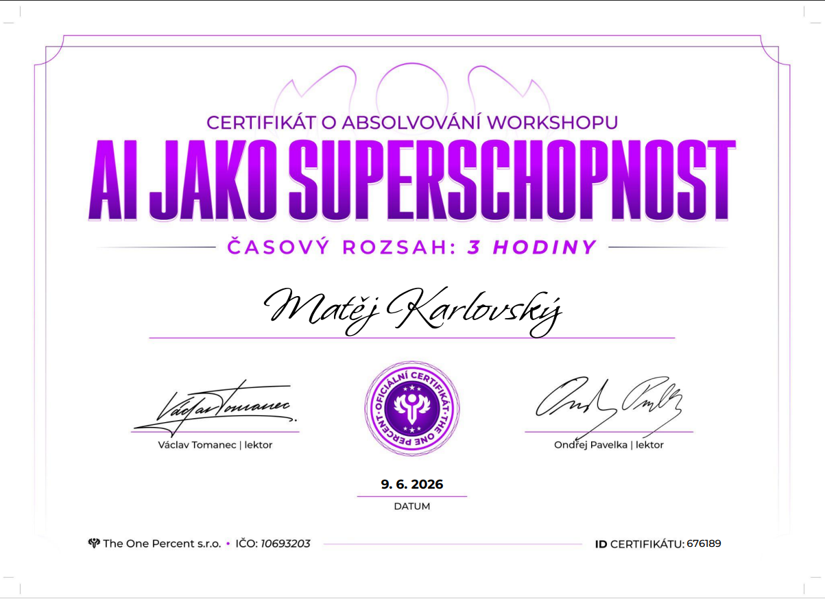 Certifikát AI jako superschopnost